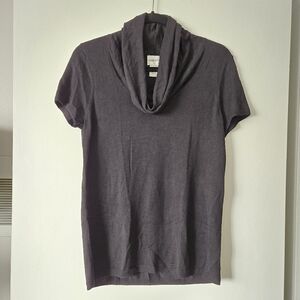 NWT Chico's Black Short Sleeve Cowl Neck Sweater